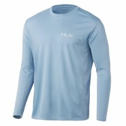Huk Icon X Long Sleeve Shirt Blue Fog