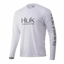 Huk ICON X Long Sleeve Tech Tees -AFTCO Shop HUK Huk Icon X LS H1200138 100 White Hero Front