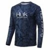 Huk ICON X CAMO Long Sleeve Tech Tees -AFTCO Shop HUKICONXCURRENTCAMO467