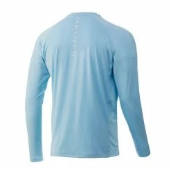 Huk Pursuit Vented Long Sleeve -AFTCO Shop HUK Huk Pursuit Vented LS H1200150 450 Ice Blue back