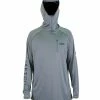 Aftco Jason Christine Hooded L/S Performance Shirt - Steel Heather -AFTCO Shop JasonChristineHDSTL
