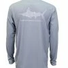 Aftco Jigfish LS Performance Shirt - Light Grey -AFTCO Shop JigfishLGRABack