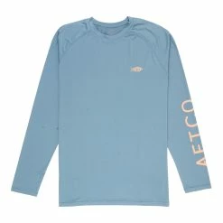Aftco Samurai L/S UV Shirt Slate Blue Heather
