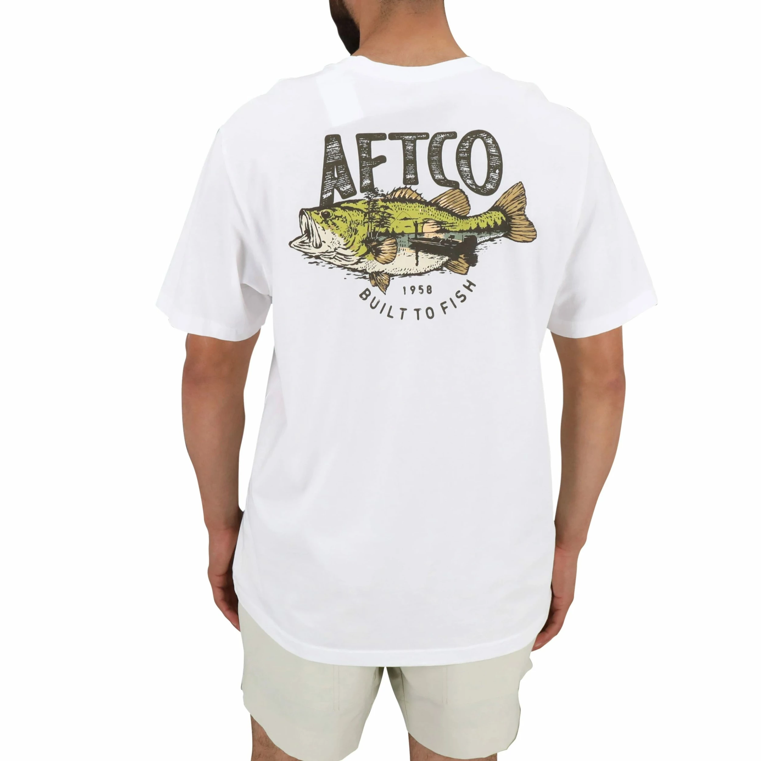 Aftco Wild Catch Short Sleeve Tee White 4 Aftco Wild Catch Short Sleeve Tee White - Image 2