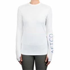 AFTCO Women's Samurai LS Sun Protection Shirt White