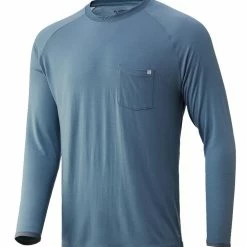 Huk Waypoint Long Sleeve Shirt - Silver Blue